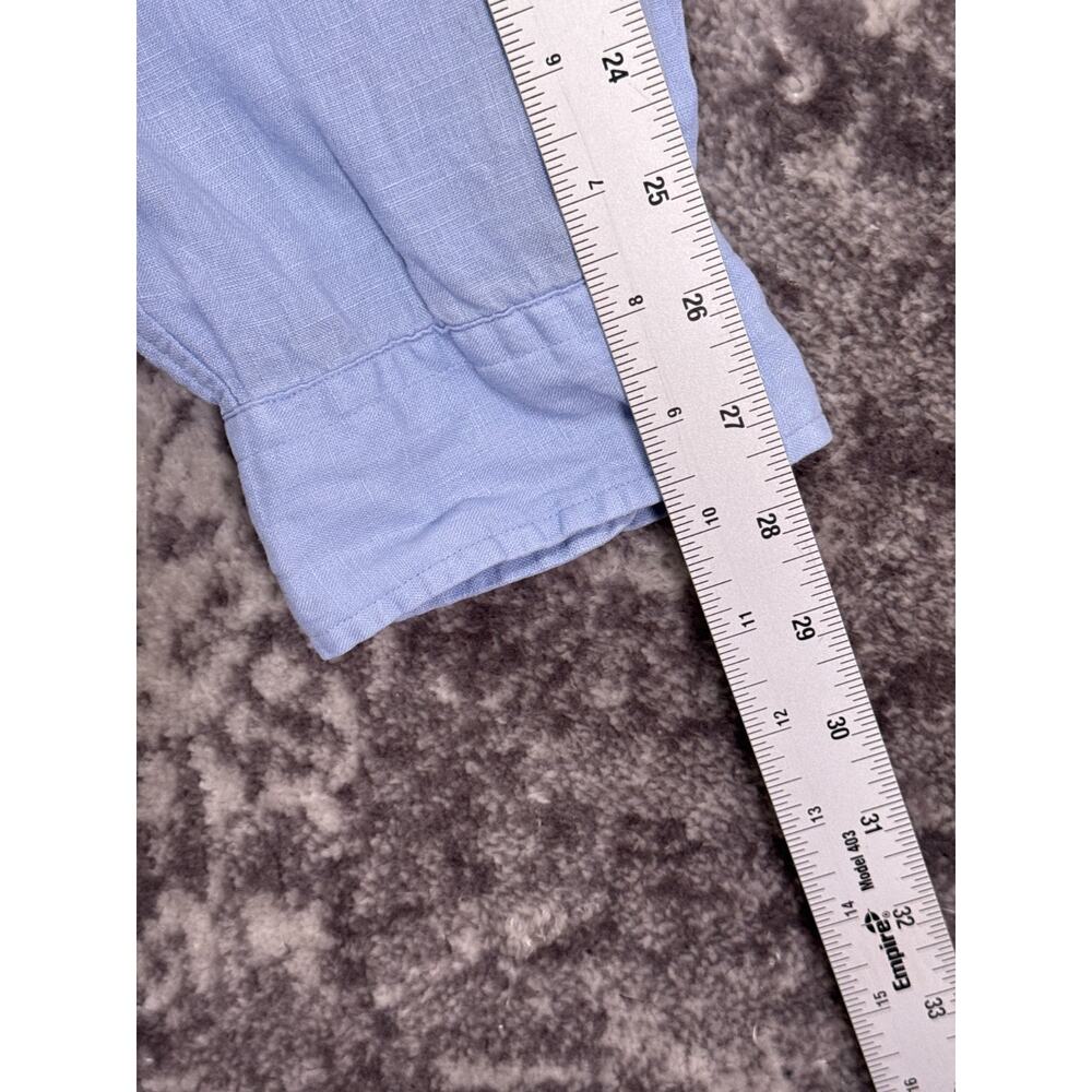 Polo Ralph Lauren Classic Fit 100% Linen Shirt XXL Mens Light Blue Long Sleeve - Picture 5 of 8